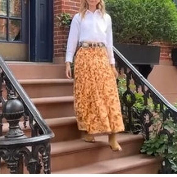 Mason's Daughter Emma Floral Linen Blend Maxi Skirt Golden Meadow Size Small - Picture 16 of 16